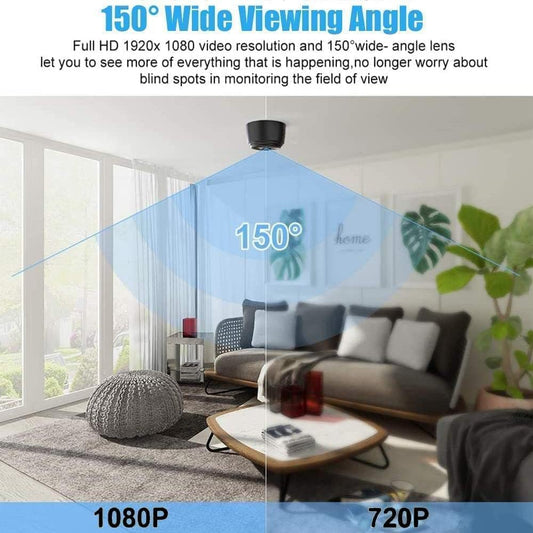Camera Mini 1080P Smart Wireless Wireless WiFi Camera Home Security Surveillance Cam Car Tiny Nanny Cam, Small Portable Baby Cameras Dog Pet Camera for Indoor Outdoor Black