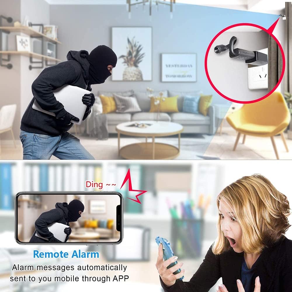 Small Wireless WiFi Camera Hidden Spy Security Cameras,Mini Nanny Cam Smart Home, Pet Dog Baby Camera Indoor Outdoor 1080P Remote Portable, Phone APP Room Camera