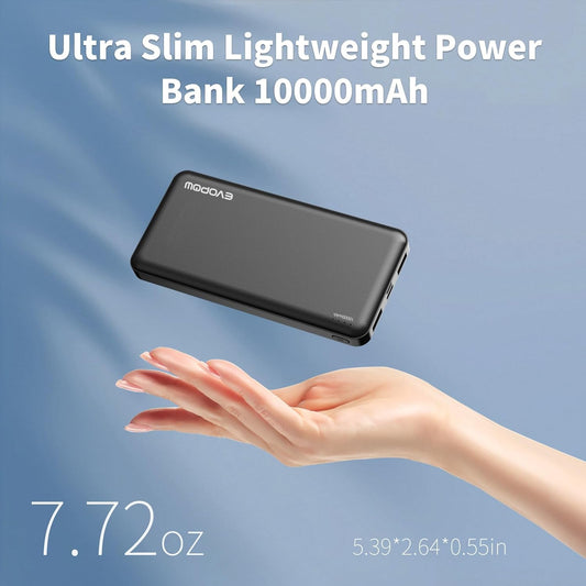 2-Pack Portable Charger, Slimmer 10000mAh Power Bank, USB C in&Out Fast Charging Battery Pack, Portable Power Bank for iPhone 16 15 14 13 12 Tablet Samsung S23 S22 Pixel and Heated Vest (Black)