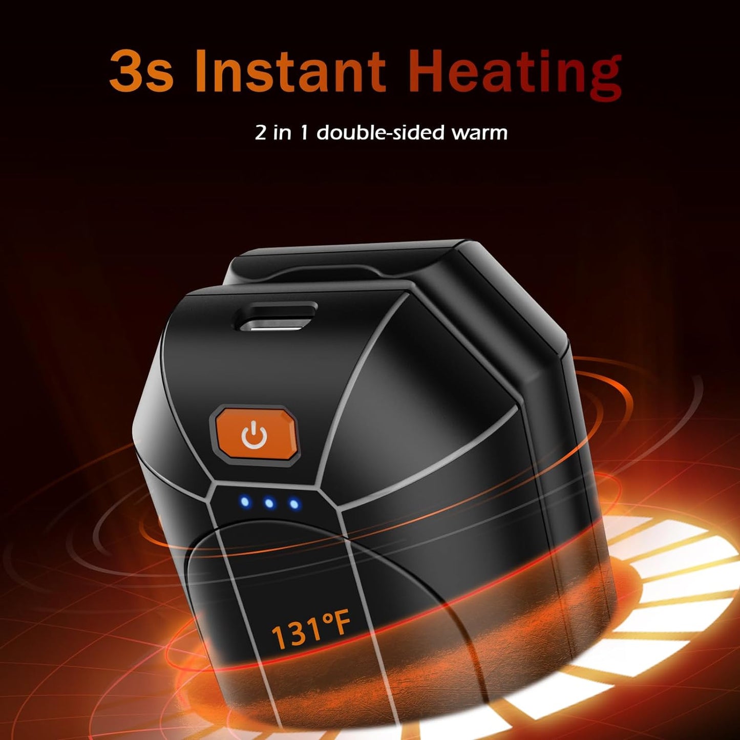 Nicelemon Electric Hand Warmers Rechargeable - 2 Pack Reusable Pocket Warmer, Portable Heater Outdoor for Camping, Hunting, Golf, for Men Women