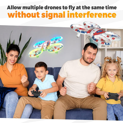 BEZGAR HQ051 Drones for Kids - RC Drone Indoor, LED Remote Control Mini Drone with 3D Flip and 3 Speed Propeller Full Protect Small Drone Quadcopter for Beginners, Easy to fly Gifts for Kids