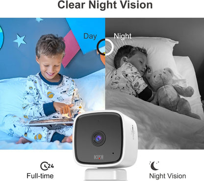SMARTKLIK 1080p HD Mini Indoor Camera, WiFi Security Camera Pet Camera with Phone App Home Camera for Room/Baby/Dog, Night Vision, 2-Way Audio, Motion Detection for Home Security