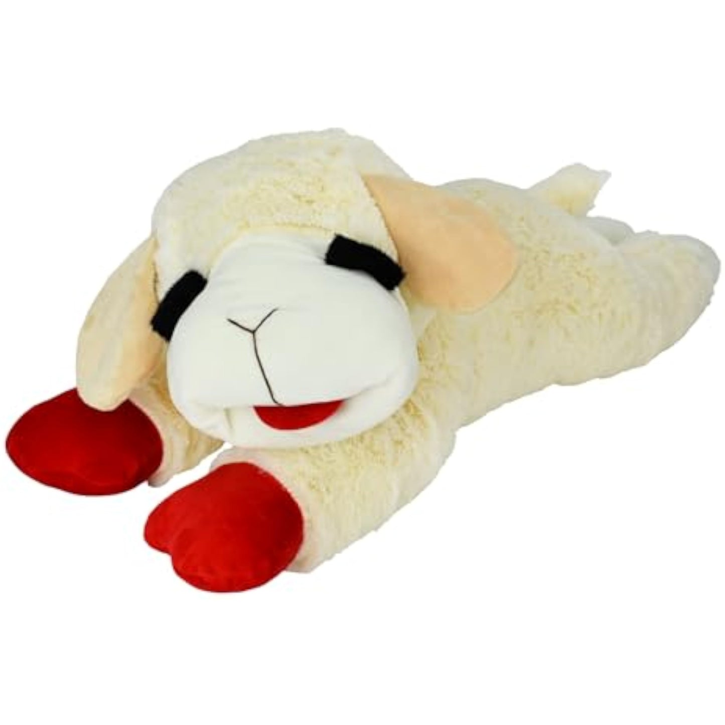 Multipet Lamb Chop Dog Plush Toy - Squeaky Toy for All Dogs - Extra Soft Plush - Stuffed Animal for Cuddling & Playing - Jumbo (24", Cream) - New