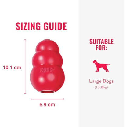KONG Classic Stuffable Dog Toy - Fetch & Chew Toy for Dogs - Treat-Filling Capabilities & Erratic Bounce for Extended Play Time - Durable Natural Rubber Material - for Large Dogs (Pack of 2) - New