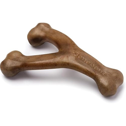 Benebone Wishbone Durable Dog Chew Toy for Aggressive Chewers, Real Bacon, Made in USA, Medium - New