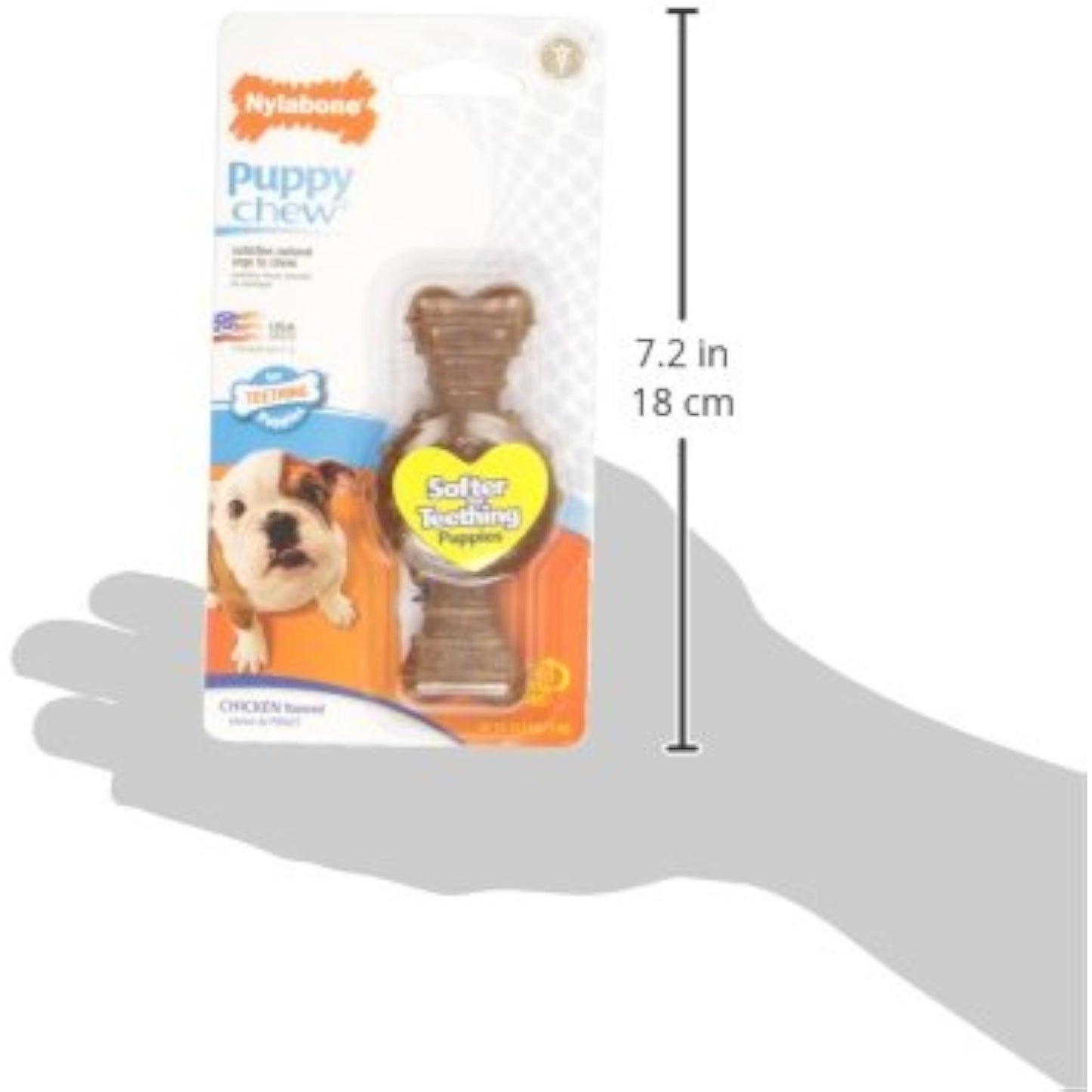 Nylabone Ring Bone Chew Toy for Puppies, Puppy Teething Toys, Puppy Enrichment Toys, Chicken Flavor, X-Small Dogs - Up to 15 lbs, 1 Count - New