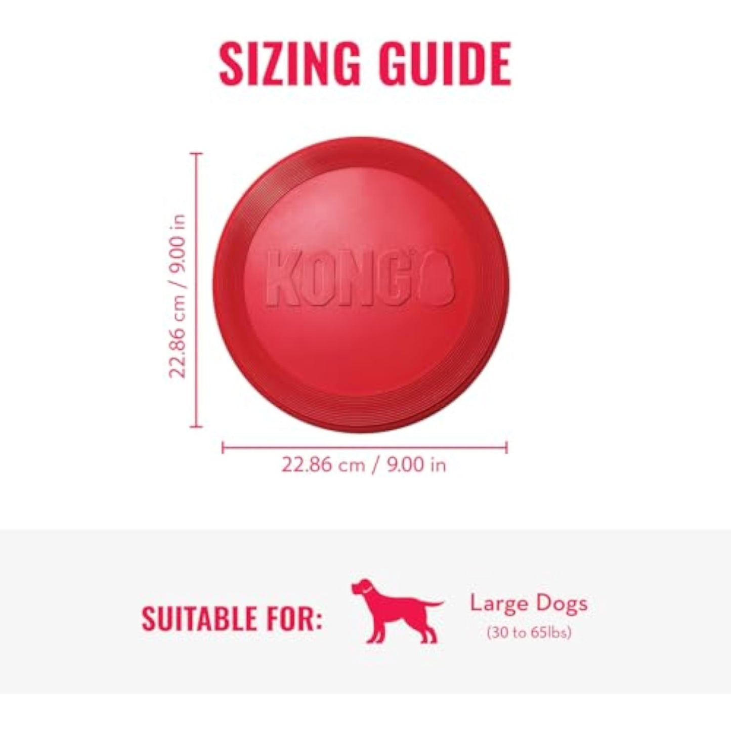 KONG Flyer - Durable Dog Toy for Outdoor Playtime - Natural Rubber Flying Disc, Dog Toy for Fetch - Safer Disc for Healthy Activity - for Medium/Large Dogs - New