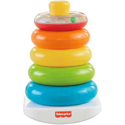 Fisher-Price Baby’s First Blocks & Rock-a-Stack Toy Set, Bucket of 10 Shapes & Ring Stacking Activity for Developmental Play Ages 6+ Months (Amazon Exclusive) - New