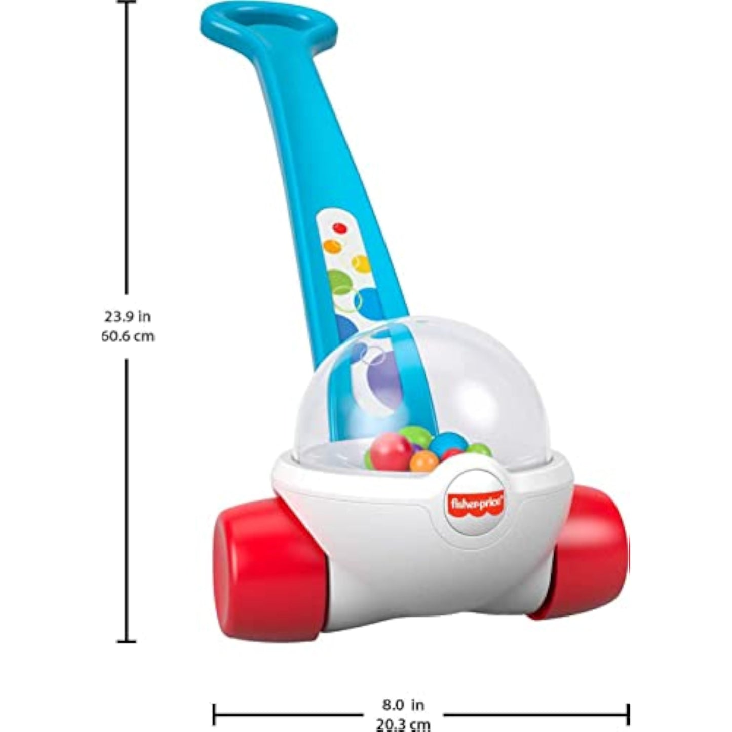 Fisher-Price Baby & Toddler Toy Corn Popper Blue Push-Along with Ball-Popping Action for Infants Ages 1+ Years, 2-Piece Assembly - New