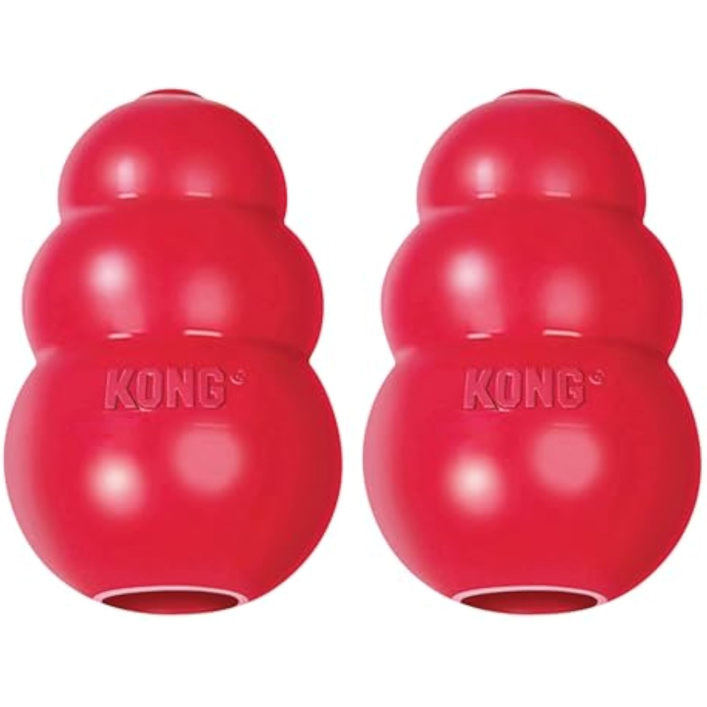 KONG Classic Stuffable Dog Toy - Fetch & Chew Toy for Dogs - Treat-Filling Capabilities & Erratic Bounce for Extended Play Time - Durable Natural Rubber Material - for Large Dogs (Pack of 2) - New
