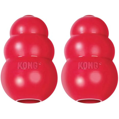 KONG Classic Stuffable Dog Toy - Fetch & Chew Toy for Dogs - Treat-Filling Capabilities & Erratic Bounce for Extended Play Time - Durable Natural Rubber Material - for Large Dogs (Pack of 2) - New