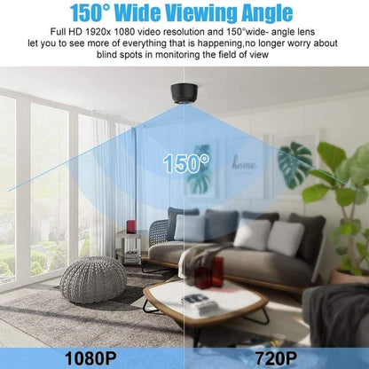 Camera Mini 1080P Smart Wireless Wireless WiFi Camera Home Security Surveillance Cam Car Tiny Nanny Cam, Small Portable Baby Cameras Dog Pet Camera for Indoor Outdoor Black