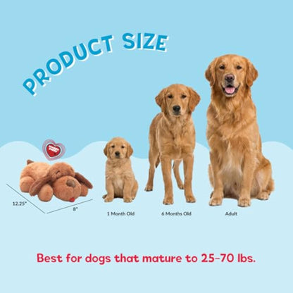 Snuggle Puppy Original Heartbeat Puppy Toy with Real-Feel Pulse & Heat Pack, Calming Sleep Aid for Puppy Anxiety, Crate Training, First Nights & New Puppy Transition - Biscuit - New