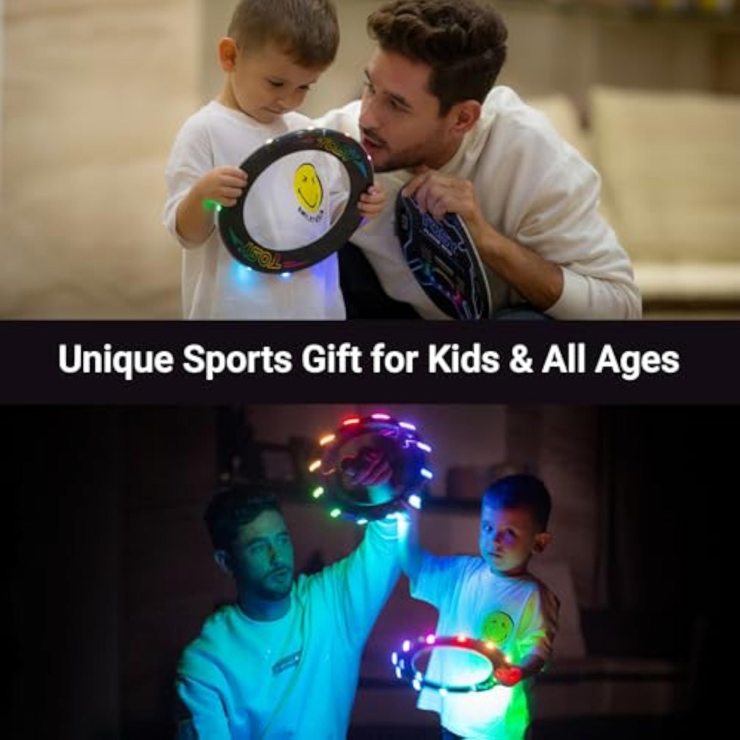 TOSY Flying Ring - 36 RGB Multicolor or 12 Monocolor LEDs, Super Bright, Lost Mode, Auto Light Up, Easter Basket Stuffers Gift for Kid/Teen/Boy/Girl, Safe, Waterproof, Pool/Beach/Camping Toy - New