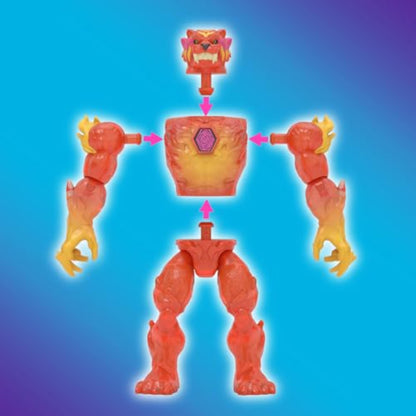 MrBeast Lab Hybrids Mega Pack, Reveal Different Hybrid Parts to Create 5 Mix & Match Action Figures, Including a Mega Torso Panther Experiment to Reveal Hybrid's Real Colors, Collect 30+ Beasts - New