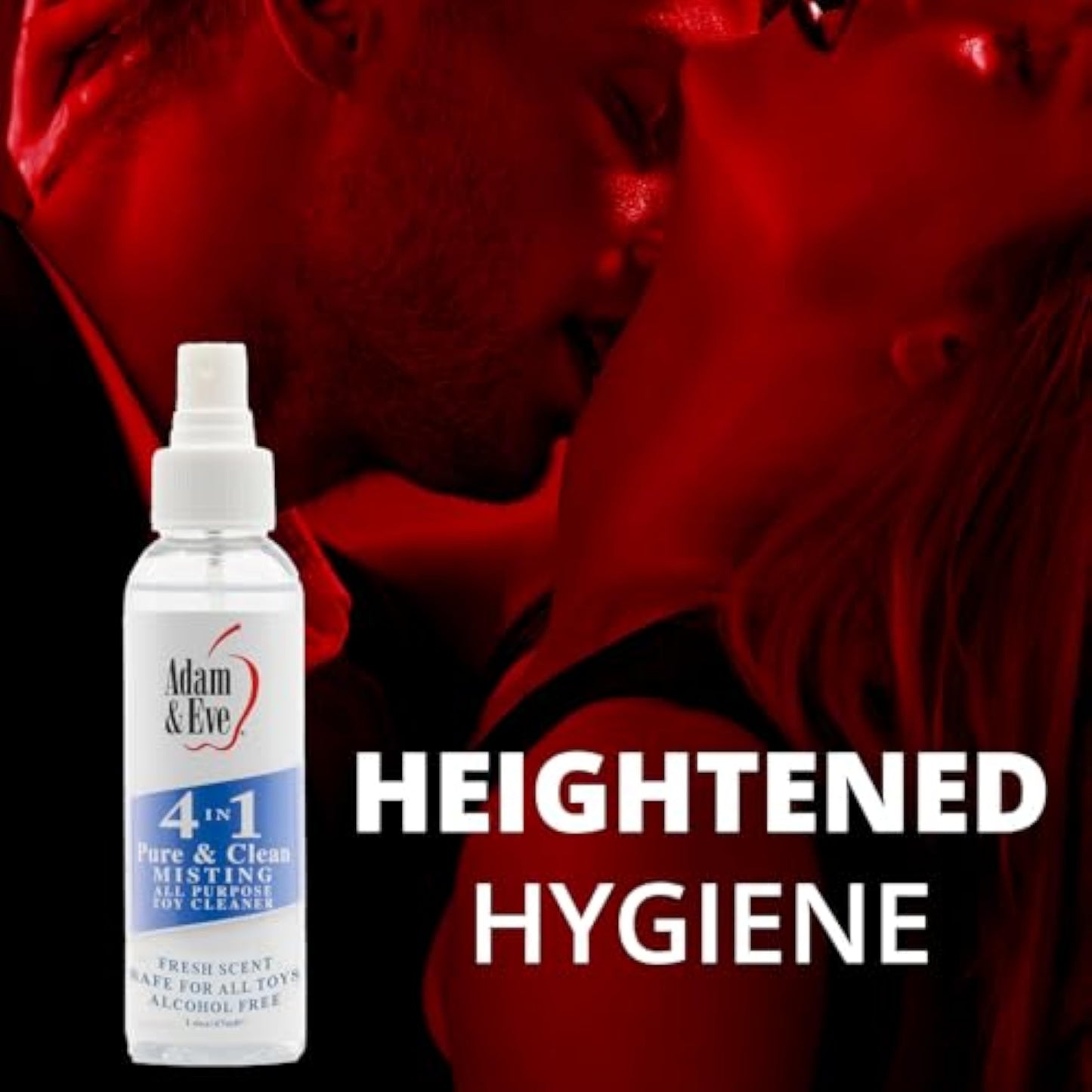 Adam & Eve Sex Toy Cleaner, 4 In 1 Pure And Clean Misting Spray, Fast Acting Misting Spray For Adult Toys, Vibrators, Dildos, Fresh Scent, Water Based Formula Perfect for Gifting, No Residue, 4 oz - New