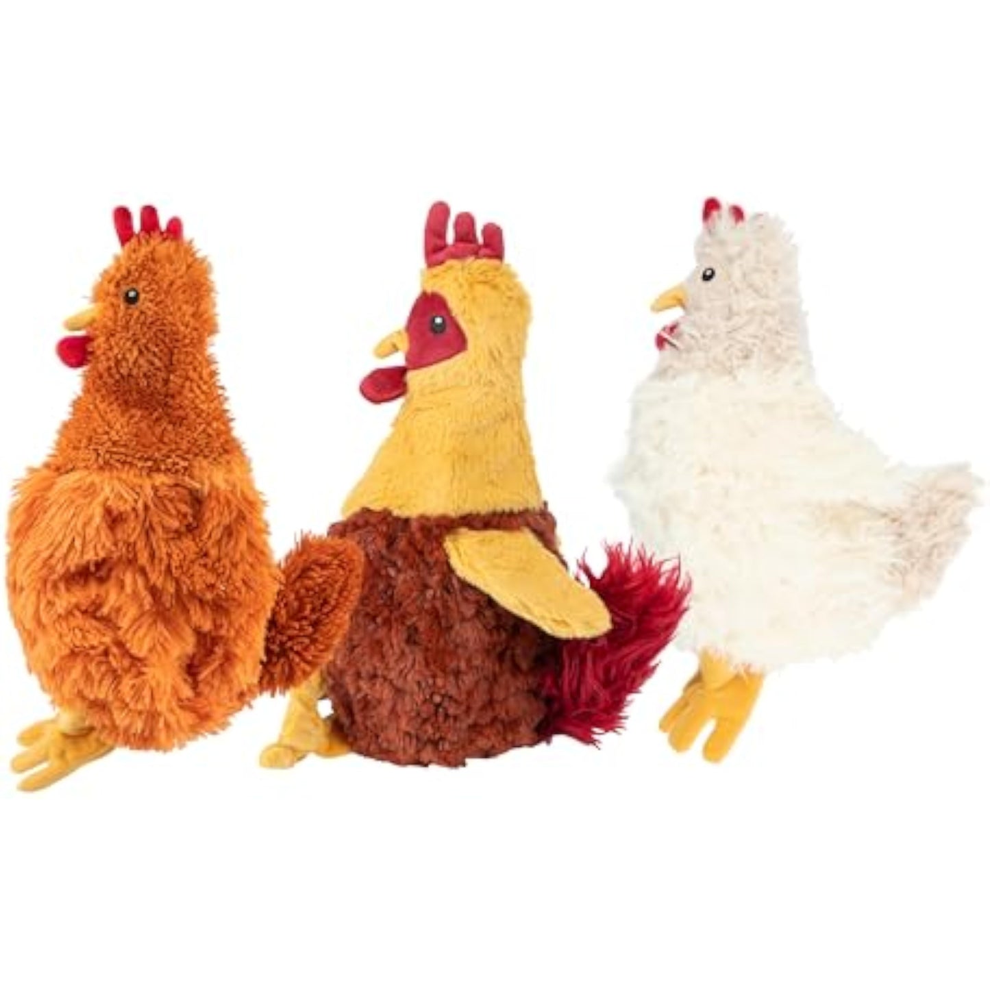 Best Pet Supplies Interactive Squeaky Dog Chew Toy, Ideal Dog Toys for Chewers, Small, Medium & Large Dogs, and Fetch Lovers - Crinkle Chicken (Brown), Large - New