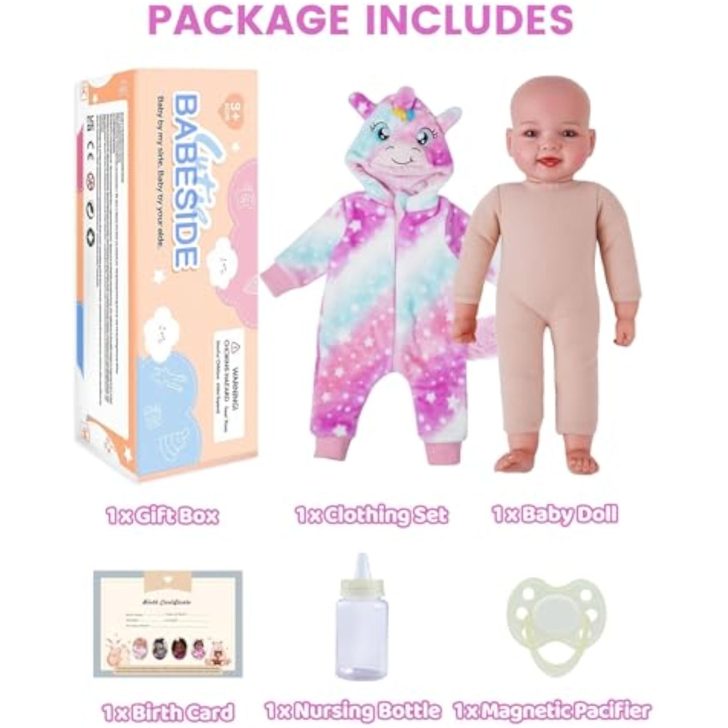 BABESIDE Baby Dolls, 17inch Large Realistic Cute Soft Body Baby Doll Real Life Baby Dolls with Accessories for 3+ Year Old Girls Gifts, Pretend Play, Collection - New
