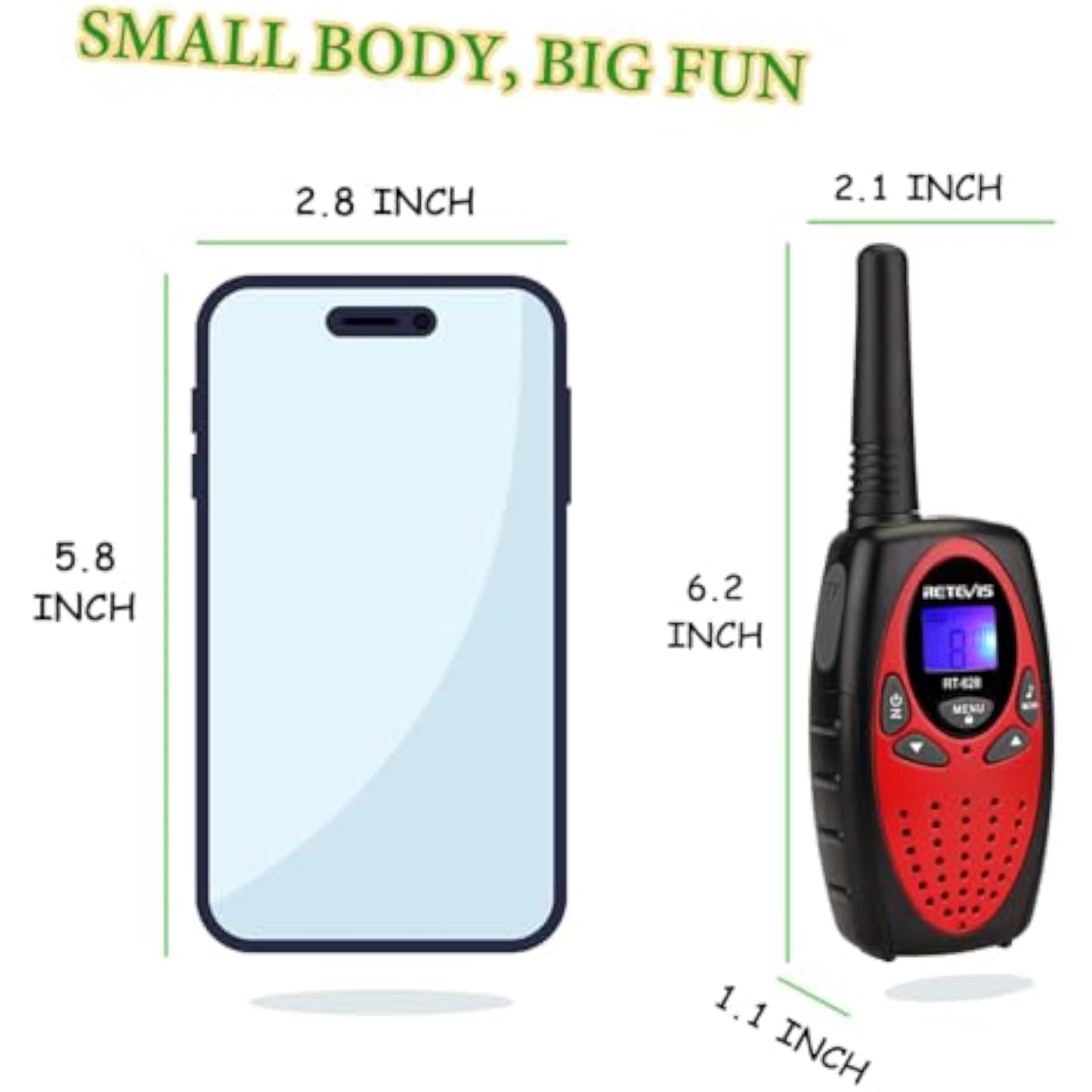 Retevis RT628 Walkie Talkies for Kids,Toys Gifts for 6-12 Years Old Boys Girls,Long Range 2 Way Radio 22CH VOX,Birthday Gift,Family Walkie Talkie for Camping Hiking Indoor Outdoor - New