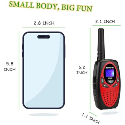 Retevis RT628 Walkie Talkies for Kids,Toys Gifts for 6-12 Years Old Boys Girls,Long Range 2 Way Radio 22CH VOX,Birthday Gift,Family Walkie Talkie for Camping Hiking Indoor Outdoor - New