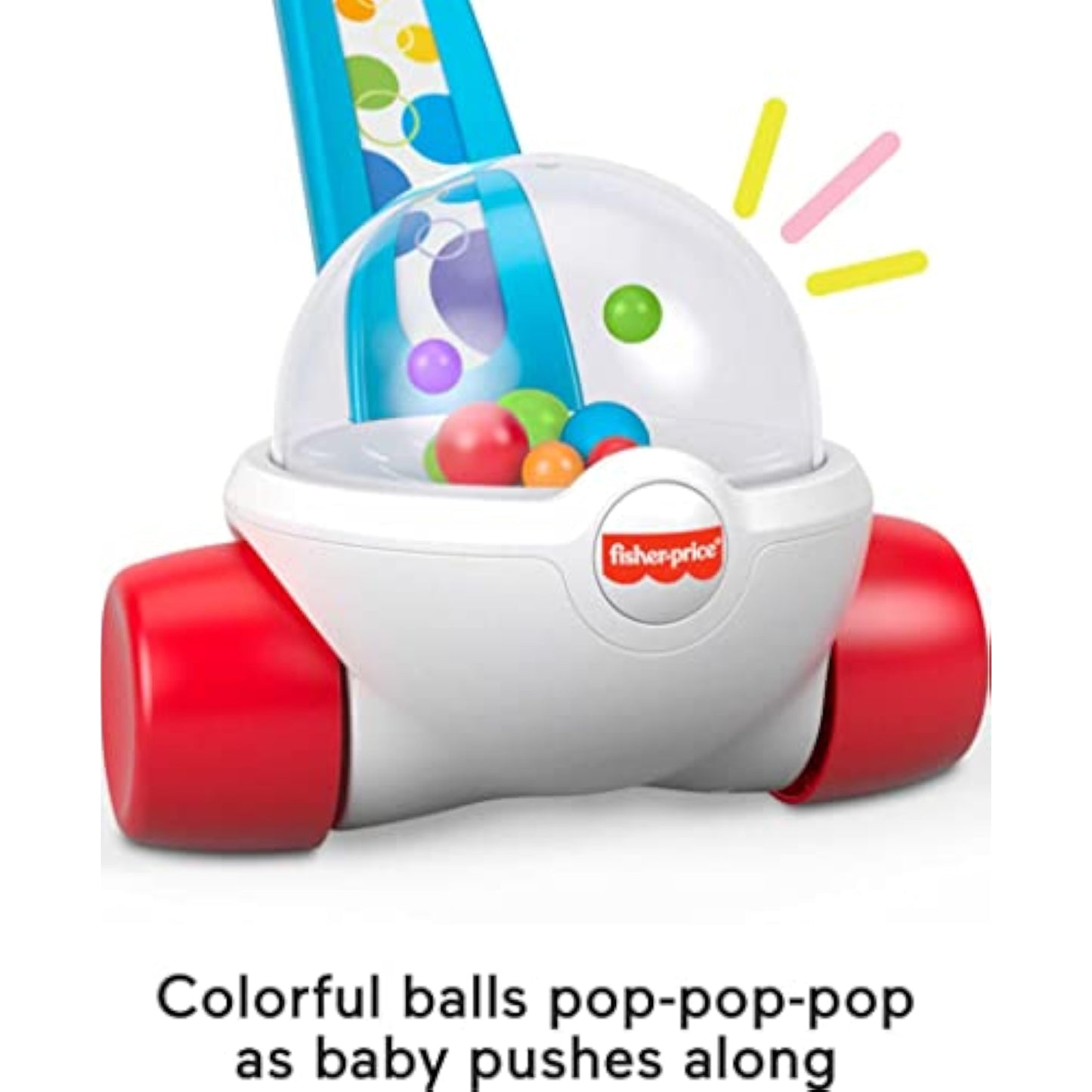 Fisher-Price Baby & Toddler Toy Corn Popper Blue Push-Along with Ball-Popping Action for Infants Ages 1+ Years, 2-Piece Assembly - New