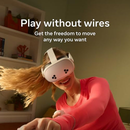 Meta Quest 3S 128GB | VR Headset — Thirty-Three Percent More Memory — 2X Graphical Processing Power — Virtual Reality Without Wires — Access to 40+ Games with a 3-Month Trial of Meta Horizon+ Included - New