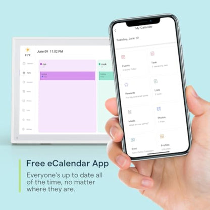 Digital Calendar, 10.1inch Smart WiFi Electronic Calendar&Chore Chart, IPS Touch Screen HD Display for Family Schedules, Share Moments Instantly from Anywhere - New