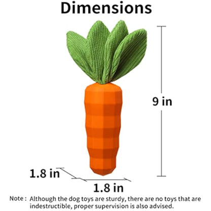 MewaJump Dog Squeaky Chew Toys for Aggressive Chewers, Rubber Carrot Dog Toys for Training and Cleaning, Durable Interactive Tough Dog Toy for Puppy Medium Dogs - New