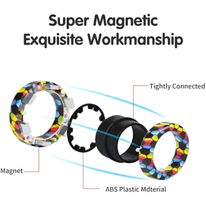 Magnetic Rings Fidget Toy Set, Idea ADHD Fidget Toys, Adult Fidget Magnets Spinner Rings for Anxiety Relief Therapy, Fidget Pack Great Gift for Adults Teens Kids Easter Basket Stuffers (3PCS) - New