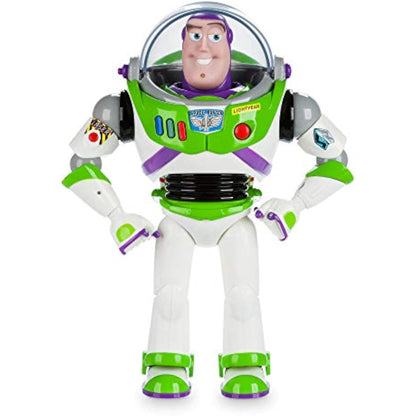 Disney Store Official Buzz Lightyear Interactive Talking Action Figure from Toy Story, Features 10+ English Phrases, Interacts with Other Figures and Toys - New