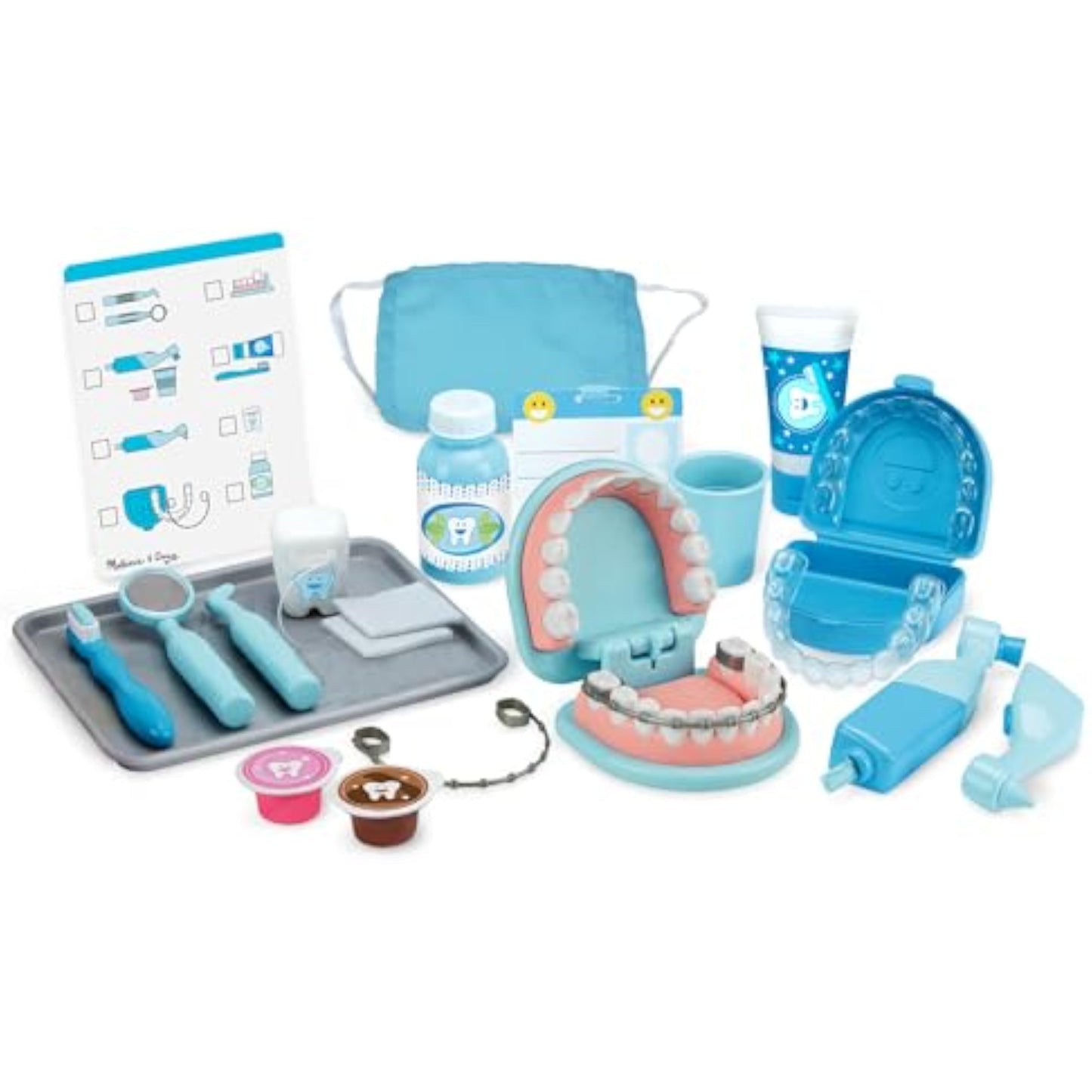 Melissa & Doug Super Smile Dentist Play Set, 25-Piece Dentist Kit with Oversized Teeth, Large Tools & Accessories, Kids Toys for Girls & Boys 3+ - New