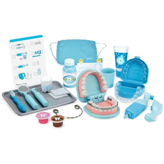 Melissa & Doug Super Smile Dentist Play Set, 25-Piece Dentist Kit with Oversized Teeth, Large Tools & Accessories, Kids Toys for Girls & Boys 3+ - New