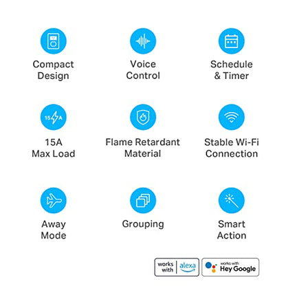 Kasa Smart Plug Ultra Mini 15A, Smart Home Wi-Fi Outlet Works with Alexa, Google Home & IFTTT, No Hub Required, UL Certified, 2.4G WiFi Only, 2 Count (Pack of 1)(EP10P2) , White - New