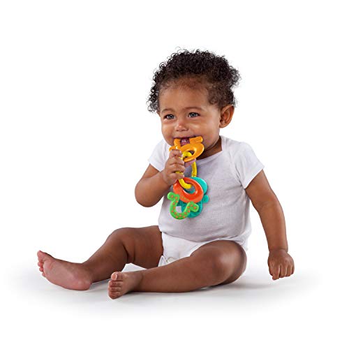 Bright Starts Soothers & Shakers 7pc Gift Set - BPA-Free Baby Rattles, Teethers and Stroller Toys, Unisex, Newborn+ - New