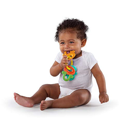 Bright Starts Soothers & Shakers 7pc Gift Set - BPA-Free Baby Rattles, Teethers and Stroller Toys, Unisex, Newborn+ - New