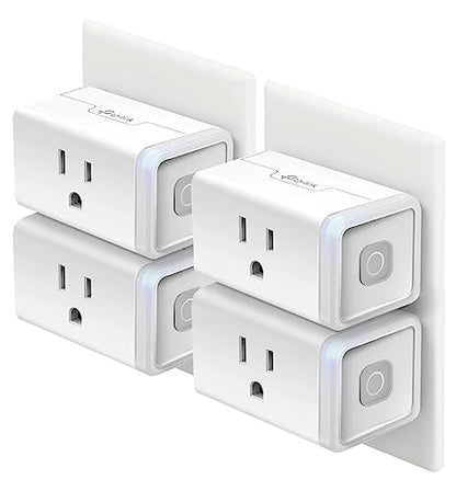 Kasa Smart Plug HS103P4, Smart Home Wi-Fi Outlet Works with Alexa, Echo, Google Home & IFTTT, No Hub Required, Remote Control, 15 Amp, UL Certified, 4-Pack, White - New