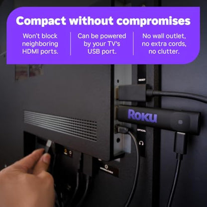 Roku Streaming Stick HD — HD Streaming Device for TV with Roku Voice Remote, Free & Live TV - New