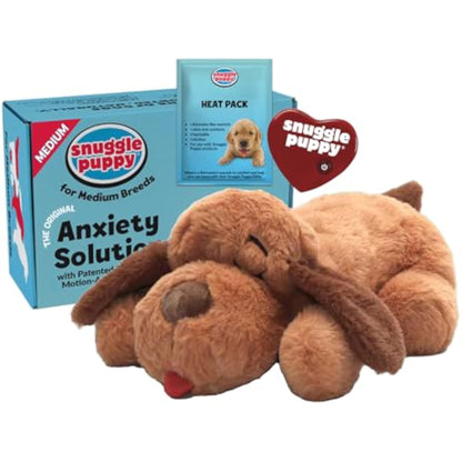 Snuggle Puppy Original Heartbeat Puppy Toy with Real-Feel Pulse & Heat Pack, Calming Sleep Aid for Puppy Anxiety, Crate Training, First Nights & New Puppy Transition - Biscuit - New