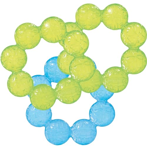 Infantino Water Teethers – Sensory Exploration, Teething, Cooling & Massaging Relief for Sore Gums, Lime & Blue, 3-Pack - New