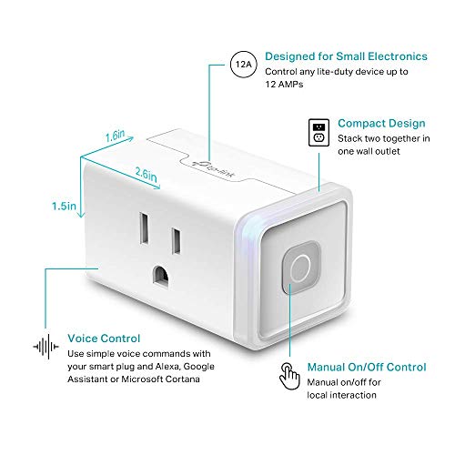 Kasa Smart Plug HS103P4, Smart Home Wi-Fi Outlet Works with Alexa, Echo, Google Home & IFTTT, No Hub Required, Remote Control, 15 Amp, UL Certified, 4-Pack, White - New