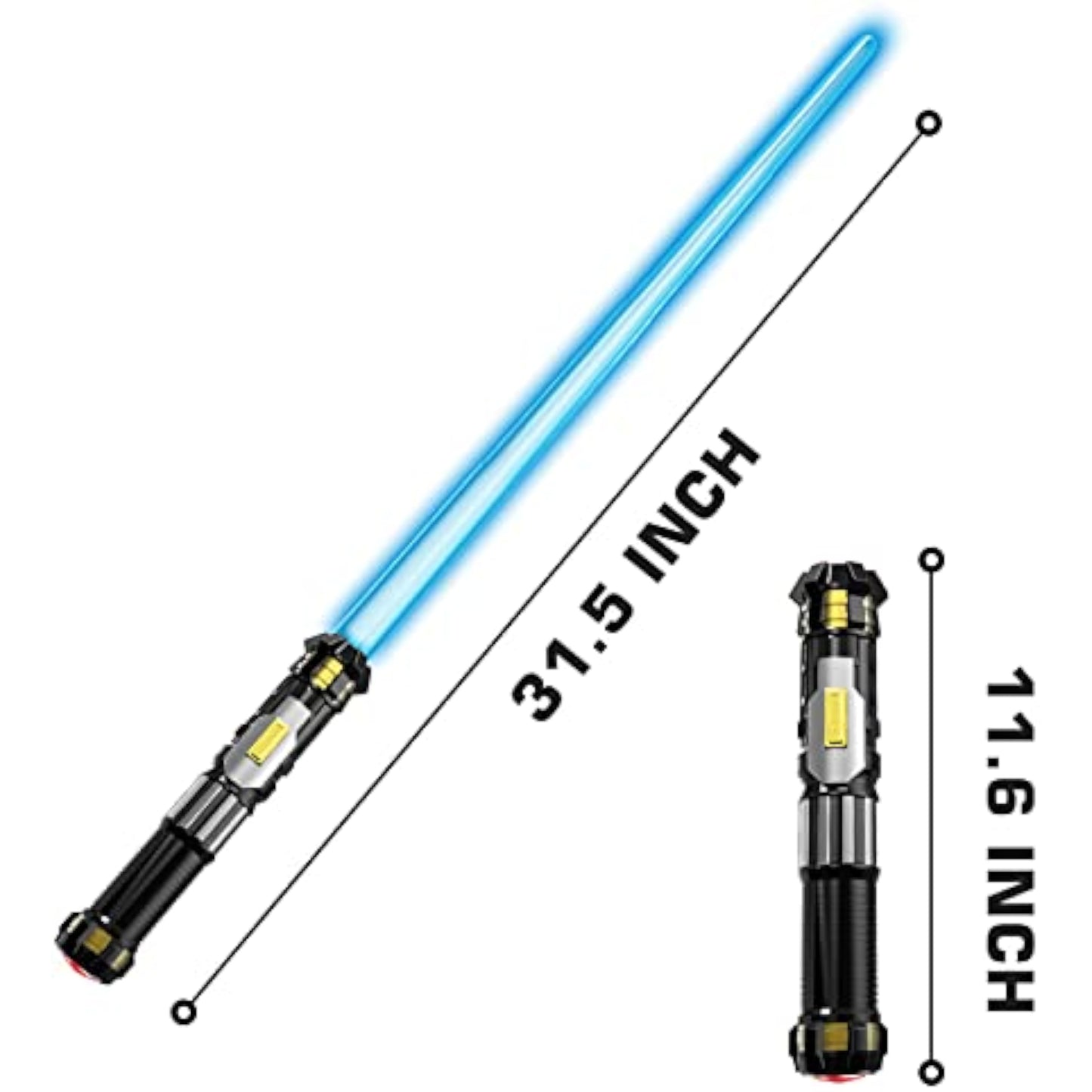 Cawiew 4 Pack Light up Sword Saber with FX Sound (on-Off Control) and Full Retractable Handle, 4 Colors LED Glow in The Dark Toy for Kids Adult - New
