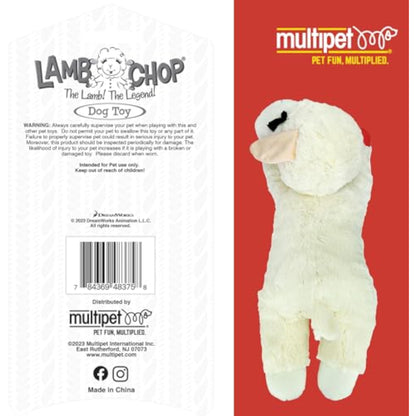 Multipet Lamb Chop Dog Plush Toy - Squeaky Toy for All Dogs - Extra Soft Plush - Stuffed Animal for Cuddling & Playing - Jumbo (24", Cream) - New