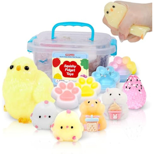 10 Pack Taba Squishy Toys kit with Toy Box & Cute Stickers, Kawaii taba Squishies Stress Relief Toys Party Favors for Kids 4-8 8-12, Squishy Fidget Toys for Kids , Birthday Gifts Toys for Girls 8-10 - New