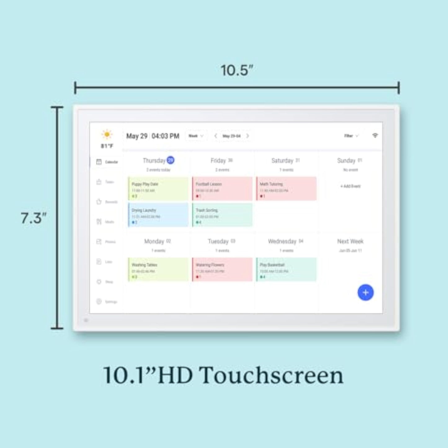Digital Calendar, 10.1inch Smart WiFi Electronic Calendar&Chore Chart, IPS Touch Screen HD Display for Family Schedules, Share Moments Instantly from Anywhere - New