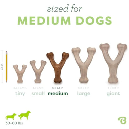 Benebone Wishbone Durable Dog Chew Toy for Aggressive Chewers, Real Bacon, Made in USA, Medium - New