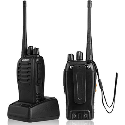 pxton Walkie Talkies Long Range for Adults with Earpieces,16 Channel Walky Talky Rechargeable Handheld Two Way Radios with Flashlight Li-ion Battery and Charger（4 Pack） - New