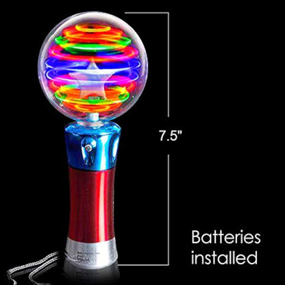 ArtCreativity Spinning Light Up Toy Wand – Magic Ball with LED Lights, Sensory Spinner for Kids, Party Favors & Classroom Prizes, Autism-Friendly Gift - New