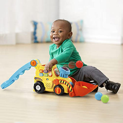 VTech Pop-a-Balls Push and Pop Bulldozer, Yellow - New