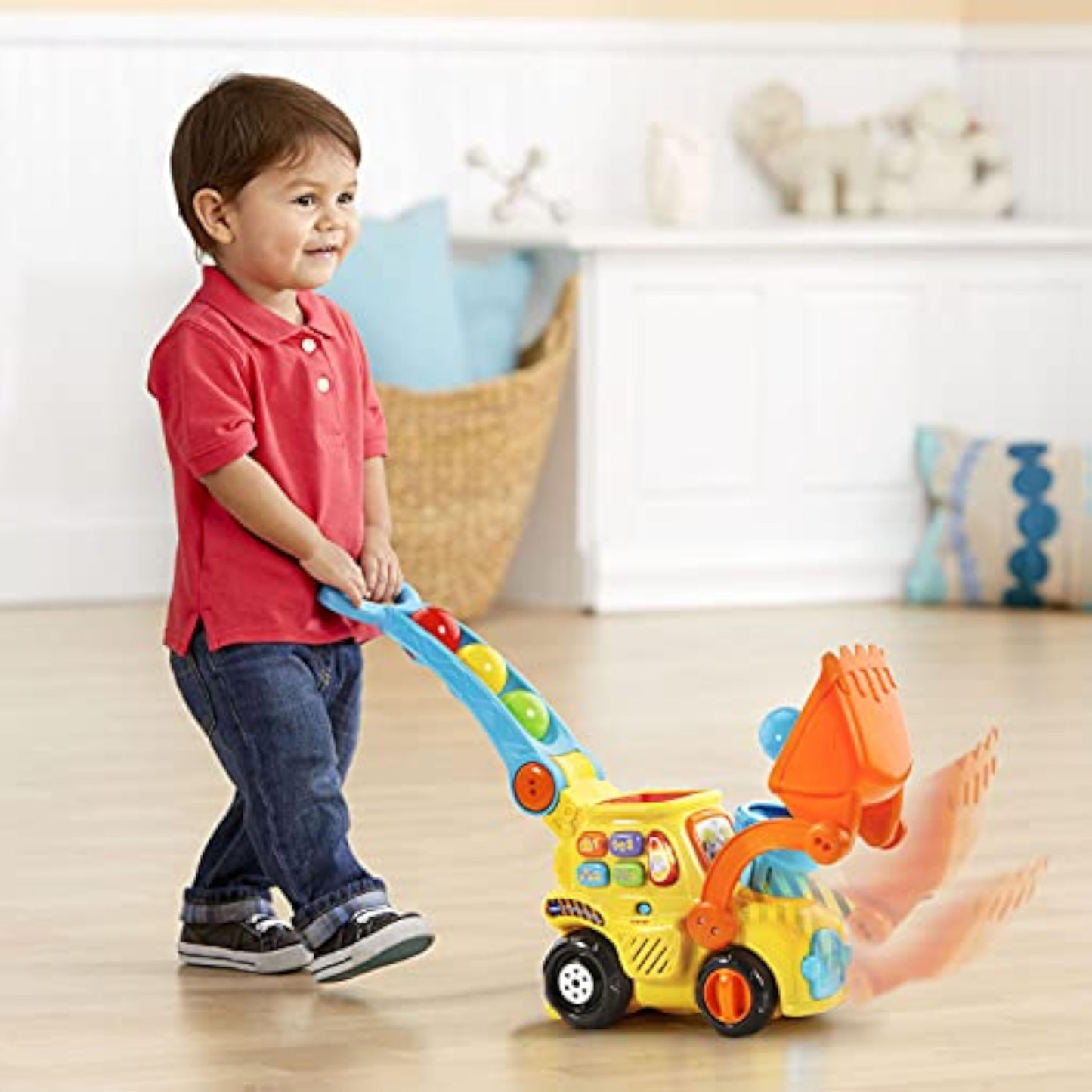 VTech Pop-a-Balls Push and Pop Bulldozer, Yellow - New