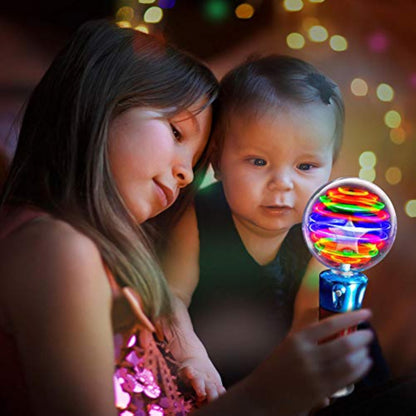ArtCreativity Spinning Light Up Toy Wand – Magic Ball with LED Lights, Sensory Spinner for Kids, Party Favors & Classroom Prizes, Autism-Friendly Gift - New